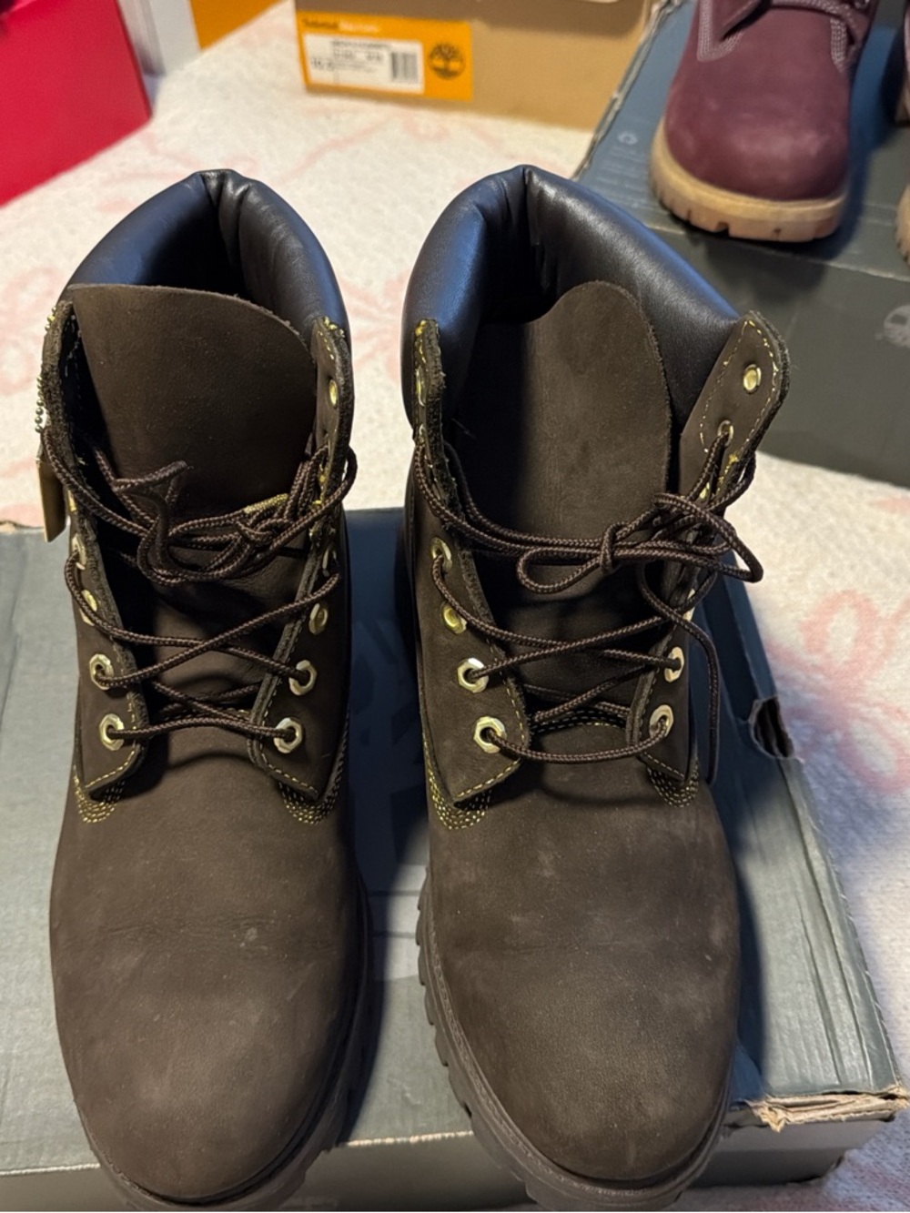 Timberland Dark Brown Lace-Up Work Boots
